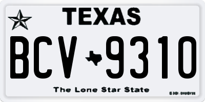 TX license plate BCV9310