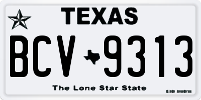 TX license plate BCV9313