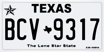 TX license plate BCV9317