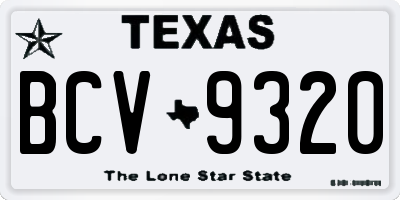 TX license plate BCV9320