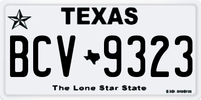 TX license plate BCV9323