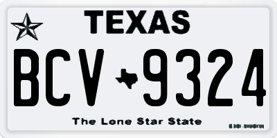 TX license plate BCV9324