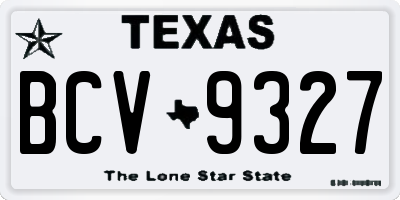 TX license plate BCV9327