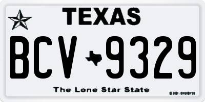 TX license plate BCV9329