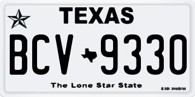 TX license plate BCV9330