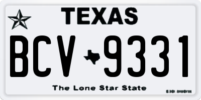 TX license plate BCV9331