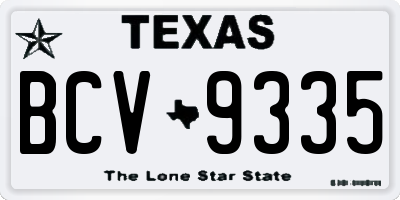 TX license plate BCV9335