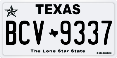 TX license plate BCV9337