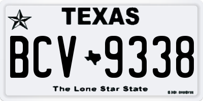 TX license plate BCV9338