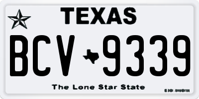 TX license plate BCV9339
