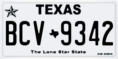 TX license plate BCV9342