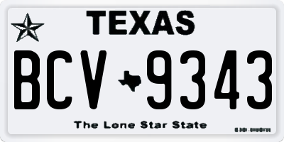 TX license plate BCV9343