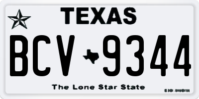 TX license plate BCV9344