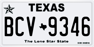 TX license plate BCV9346