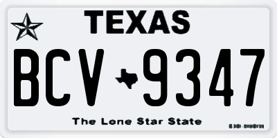 TX license plate BCV9347