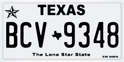 TX license plate BCV9348
