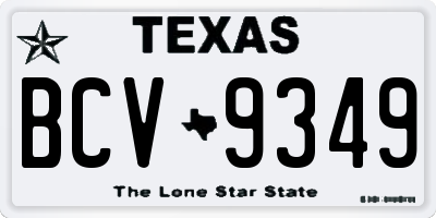 TX license plate BCV9349