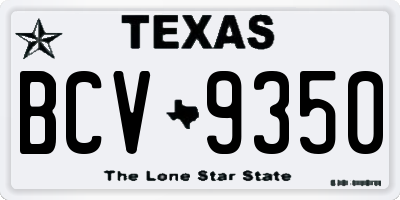 TX license plate BCV9350