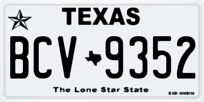 TX license plate BCV9352