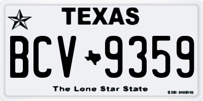 TX license plate BCV9359