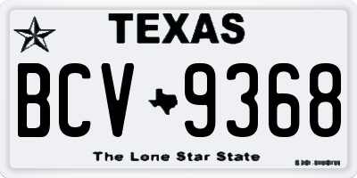 TX license plate BCV9368