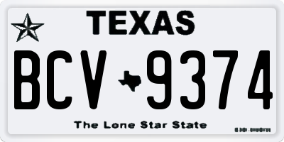 TX license plate BCV9374