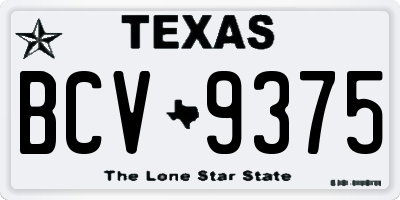 TX license plate BCV9375