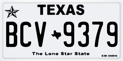 TX license plate BCV9379