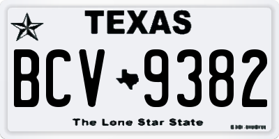 TX license plate BCV9382