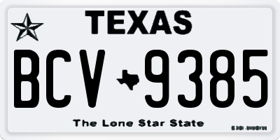 TX license plate BCV9385