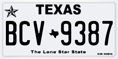 TX license plate BCV9387