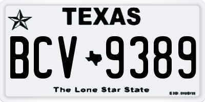 TX license plate BCV9389