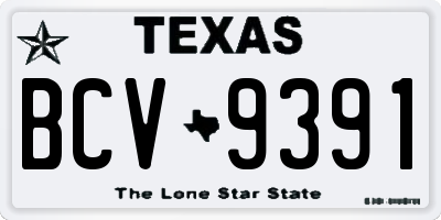 TX license plate BCV9391