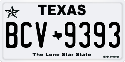 TX license plate BCV9393