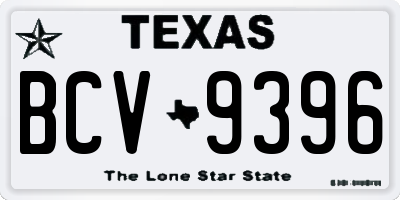 TX license plate BCV9396