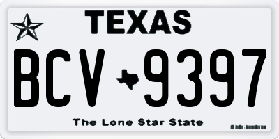 TX license plate BCV9397