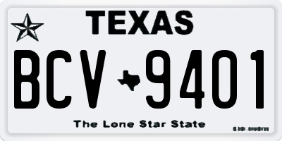 TX license plate BCV9401