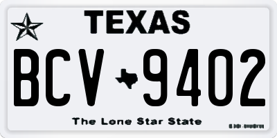 TX license plate BCV9402
