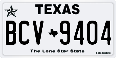 TX license plate BCV9404