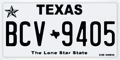 TX license plate BCV9405
