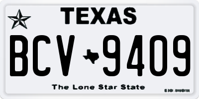 TX license plate BCV9409