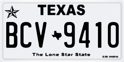 TX license plate BCV9410