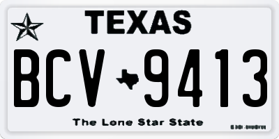TX license plate BCV9413