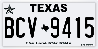 TX license plate BCV9415