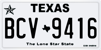 TX license plate BCV9416