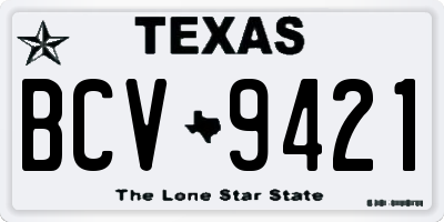 TX license plate BCV9421
