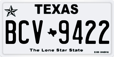 TX license plate BCV9422