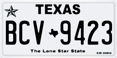 TX license plate BCV9423