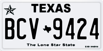 TX license plate BCV9424