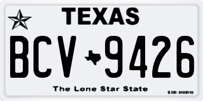 TX license plate BCV9426